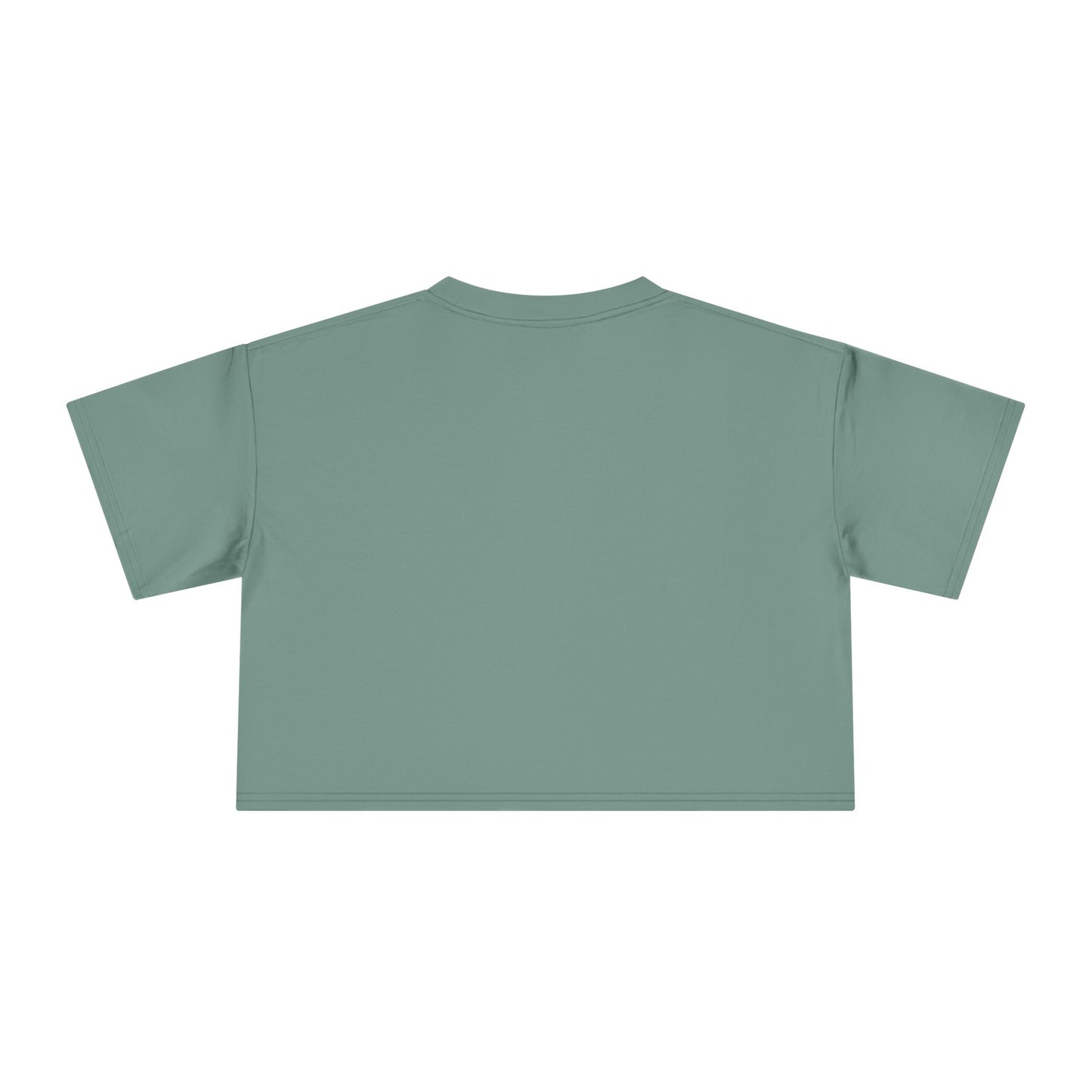 Floral Crop Tee - Elegant Rose Graphic Women's T-Shirt- unique sage colored