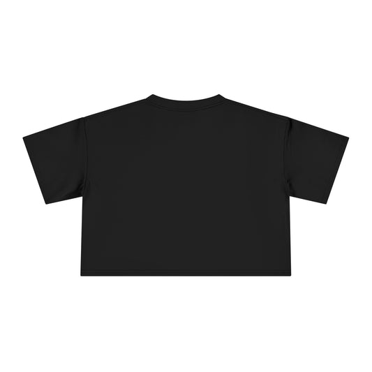 Black Floral Crop Tee - Elegant Rose Graphic Women's T-Shirt